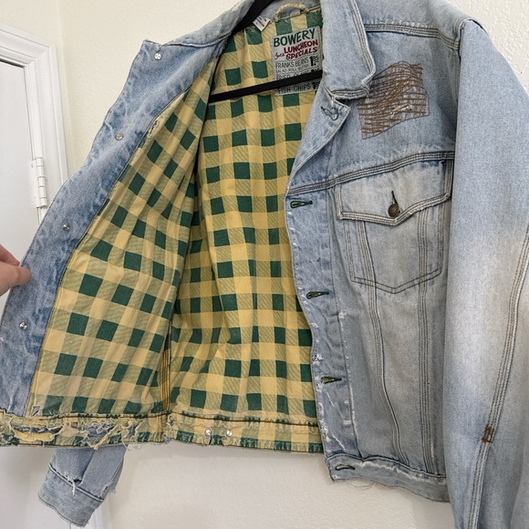 BUGLE BOY X VTG 90'S Joe's Grill Denim advertisement Jacket Hard Times Special L - Picture 6 of 7